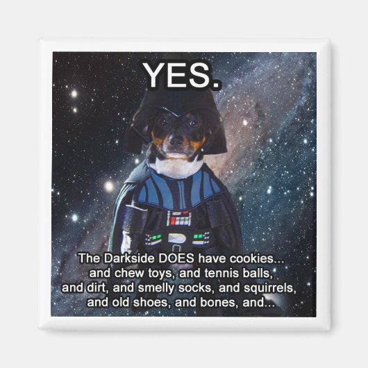 Nerdy Hund macht das Dunkelsid-Magnet Magnet (Vorne)