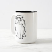 Nerdy Kaninchen-niedliches Häschen-Haustier mit Zweifarbige Tasse (Vorderseite Links)