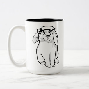 Nerdy Kaninchen-niedliches Häschen-Haustier mit Zweifarbige Tasse