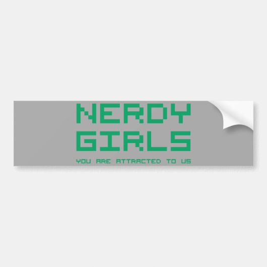 Nerdy Mädchen 2 Autoaufkleber (Vorne)