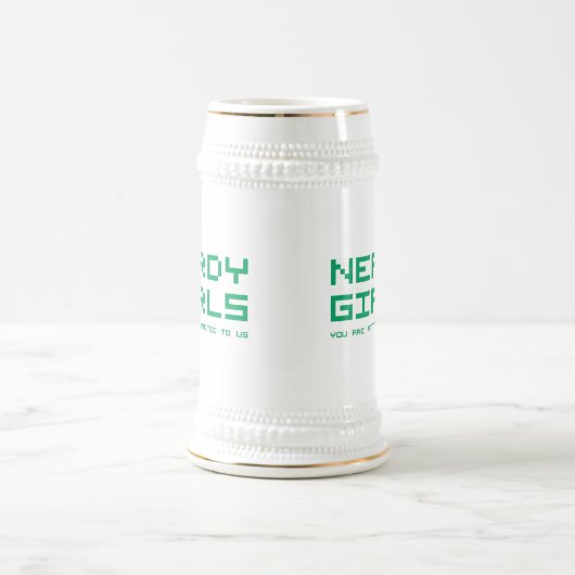 Nerdy Mädchen 2 Bierglas (Mittel)