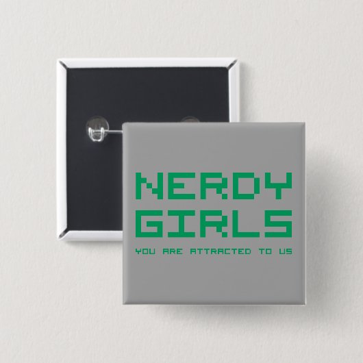 Nerdy Mädchen 2 Button (Vorne & Hinten)