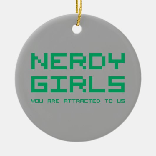 Nerdy Mädchen 2 Keramikornament (Vorne)