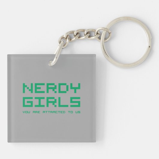 Nerdy Mädchen 2 Schlüsselanhänger (Rückseite)