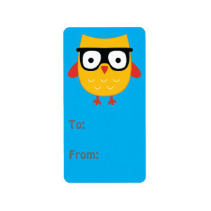 Nerdy Owl Geschenk-Anhänger Adressaufkleber