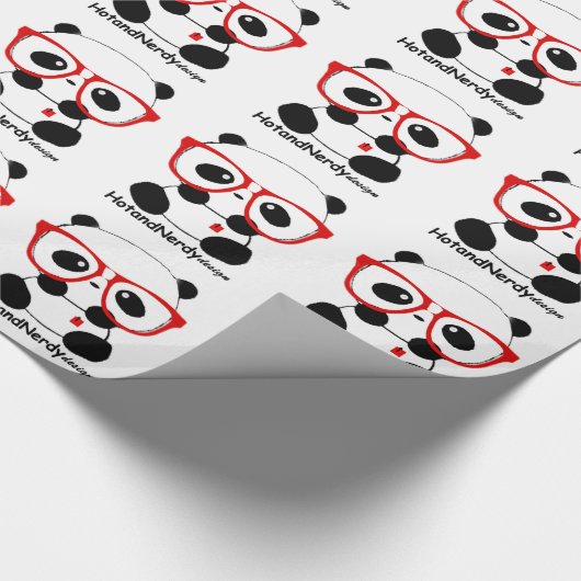 Nerdy Panda Geschenkpapier (Ecke)