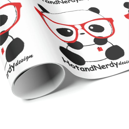 Nerdy Panda Geschenkpapier (Rolleneckpunkt)