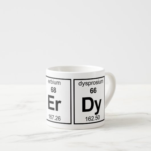 NErDy Periodensystem Espressotasse (Vorderseite Rechts)