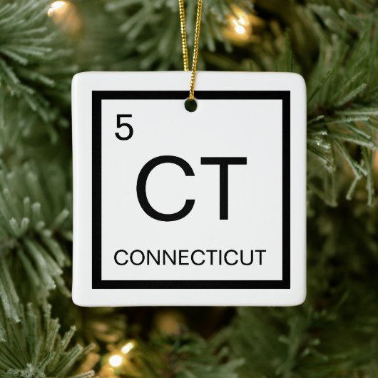 Nerdy Periodic Table Element von Connecticut Keramikornament (Baum)