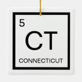 Nerdy Periodic Table Element von Connecticut Keramikornament (Rückseite)