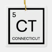 Nerdy Periodic Table Element von Connecticut Keramikornament (Vorderseite)