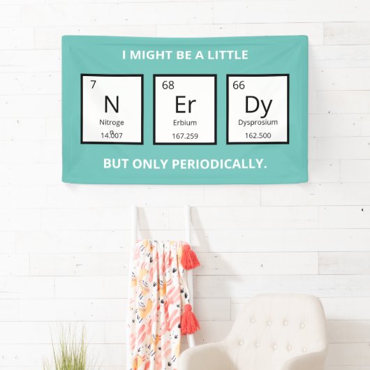 Nerdy Periodic Table Spaß | Funny Science Pup Banner (Insitu)