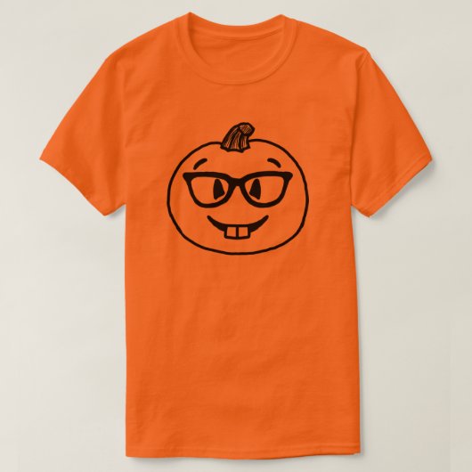 Nerdy Pumpkin Emoji Shirt Nerd Halloween Emoji (Design vorne)