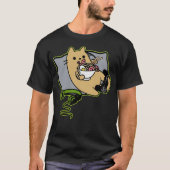 Nerdy Ramen Loading Eating Gamer Cat Spiel unterbr T-Shirt (Vorderseite)