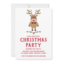 Nerdy Reindeer Christmas Party Einladung