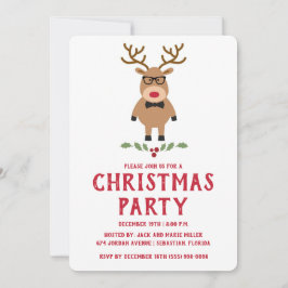 Nerdy Reindeer Christmas Party Einladung