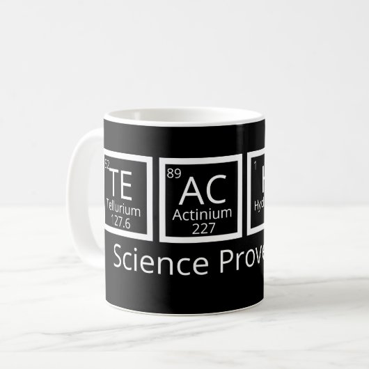 Nerdy Science Teacher Spaß Periodic Table Kaffeetasse (Vorderseite Links)