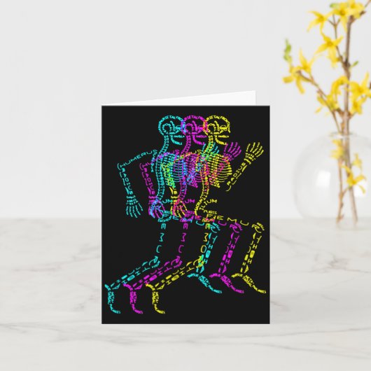 Nerdy Skeleton Bones Labeled Funny Halloween Human Karte (Gelbe Blume)