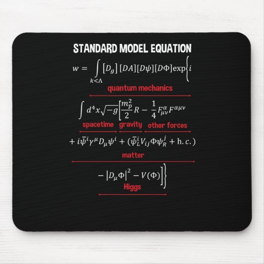 Nerdy Standard Model Equation - Geschenk für Physi Mousepad (Vorne)