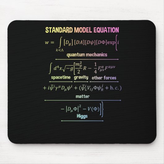 Nerdy Standard Model Equation - Geschenk für Physi Mousepad (Vorne)