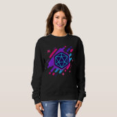 Nerdy Synthwave Polyedrisches Würfelset Sweatshirt (Vorne ganz)