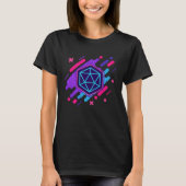 Nerdy Synthwave Polyhedral Dice Set T-Shirt (Vorderseite)