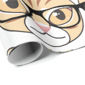 Nerdy Tabby Cat mit Brille Geschenkpapier (Rolleneckpunkt)