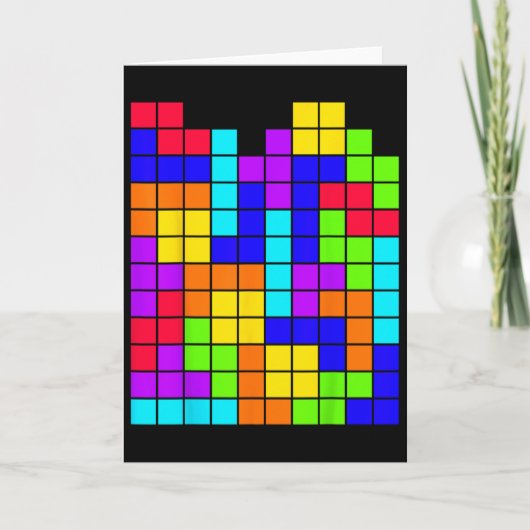 Nerdy Tetrominoes Blockpuzzle Video Game Math Tee Karte (Vorderseite)