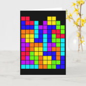 Nerdy Tetrominoes Blockpuzzle Video Game Math Tee Karte (Gelbe Blume)
