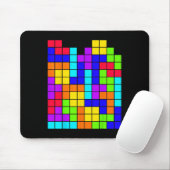 Nerdy Tetrominoes Blockpuzzle Video Game Math Tee Mousepad (Mit Mouse)