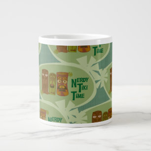 Nerdy Tiki Time Retro Art Slogan Muster Design Jumbo-Tasse