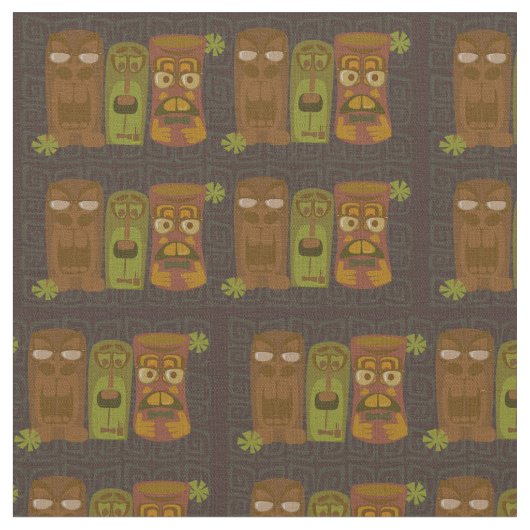 Nerdy Tikis Muster Stoff (Nahaufnahme)