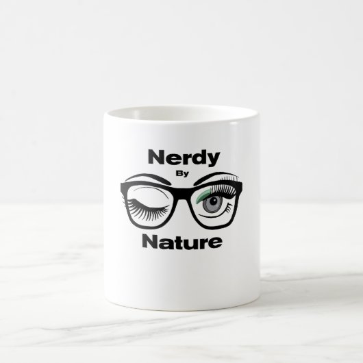 Nerdy von Nature Funny Geek Design mit Brille Kaffeetasse (Mittel)