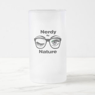 Nerdy von Nature Funny Geek Design mit Brille Mattglas Bierglas