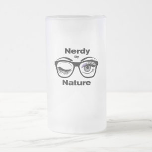 Nerdy von Nature Funny Geek Design mit Brille Mattglas Bierglas