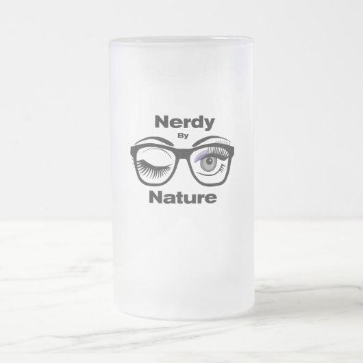 Nerdy von Nature Funny Geek Design mit Brille Mattglas Bierglas (Mittel)