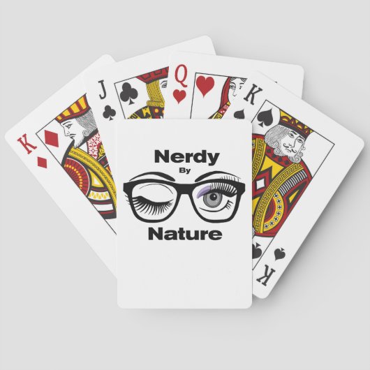 Nerdy von Nature Funny Geek Design mit Brille Spielkarten (Rückseite)