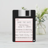 Nerdy Wedding Save the Date Diskette Einladung (Stehend Vorderseite)
