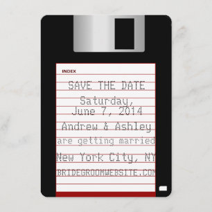 Nerdy Wedding Save the Date Diskette Einladung