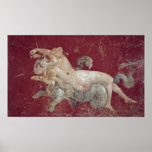 Nereid rittlings auf einem Seetiger, von Stabiae Poster
