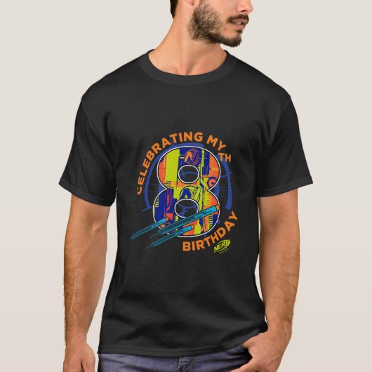 Nerf feiert meinen 8. Geburtstag T-Shirt (Vorderseite)