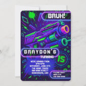 Nerf Gun Laser Tag GAMING Birthday Party Einladung (Vorderseite)