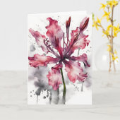 Nerine - Aquarellblumen Karte (Gelbe Blume)