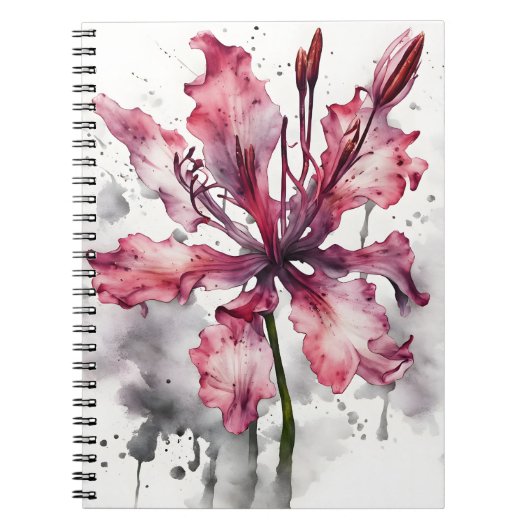 Nerine - Aquarellblumen Notizblock (Vorderseite)