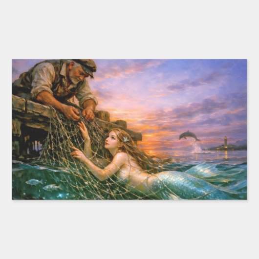 Nerithea and the Moral Catch - Fisherman’s Dilemma Rechteckiger Aufkleber (Vorderseite)
