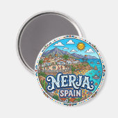 Nerja, Spanien Magnet (Vorderseite/Rückseite)