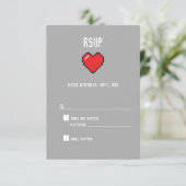Nero 8 bit Herz-uAwg RSVP Karte (Stehend Vorderseite)