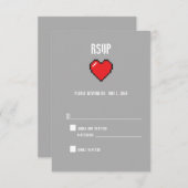 Nero 8 bit Herz-uAwg RSVP Karte (Vorne/Hinten)