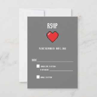 Nero 8 bit Herz-uAwg RSVP Karte