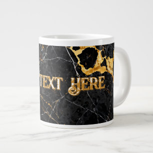 Nero Portoro Luxus Schwarz Gold Marmor Design Jumbo-Tasse
